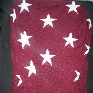 Red and White Star Cardigan